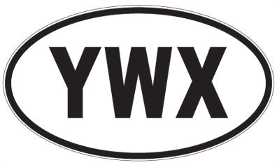YWX - 3 Letter Initials Oval Magnet