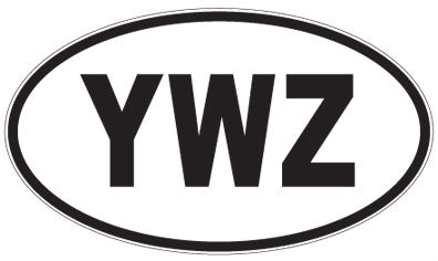 YWZ - 3 Letter Initials Oval Magnet