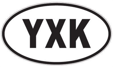 YXK - 3 Letter Initials Oval Sticker