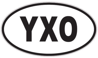 YXO - 3 Letter Initials Oval Sticker