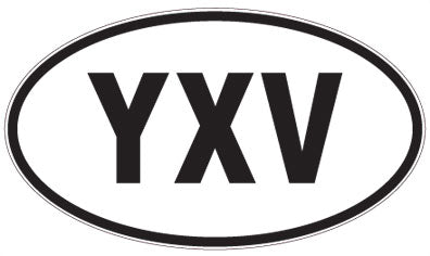 YXV - 3 Letter Initials Oval Sticker