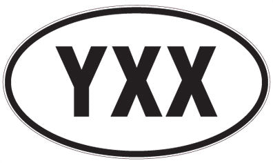 YXX - 3 Letter Initials Oval Magnet