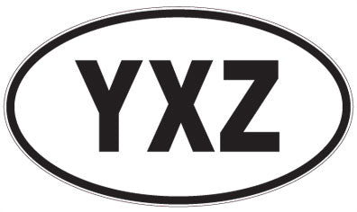 YXZ - 3 Letter Initials Oval Magnet
