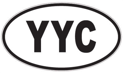 YYC - 3 Letter Initials Oval Sticker