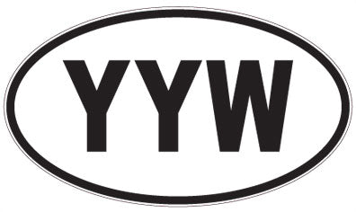 YYW - 3 Letter Initials Oval Sticker