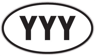 YYY - 3 Letter Initials Oval Sticker