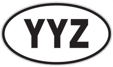 YYZ - 3 Letter Initials Oval Sticker