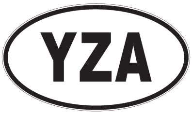 YZA - 3 Letter Initials Oval Sticker