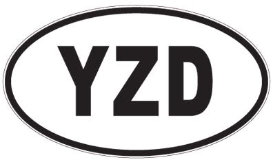 YZD - 3 Letter Initials Oval Sticker