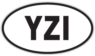 YZI - 3 Letter Initials Oval Sticker