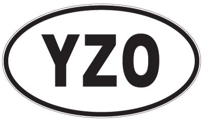 YZO - 3 Letter Initials Oval Sticker