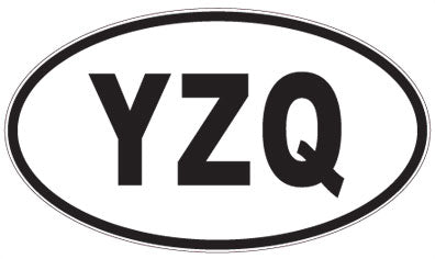 YZQ - 3 Letter Initials Oval Magnet