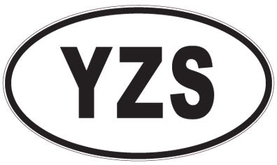 YZS - 3 Letter Initials Oval Sticker