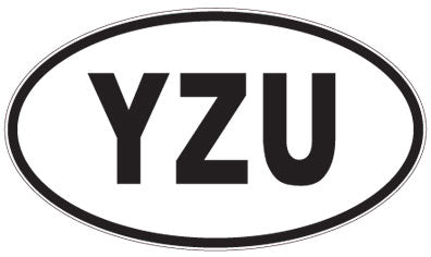 YZU - 3 Letter Initials Oval Sticker