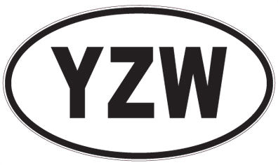 YZW - 3 Letter Initials Oval Magnet