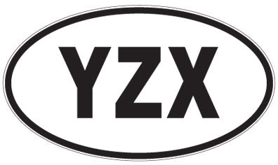 YZX - 3 Letter Initials Oval Sticker