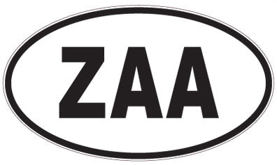 ZAA - 3 Letter Initials Oval Magnet