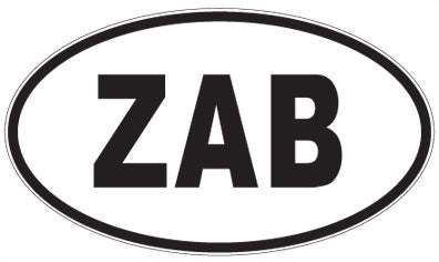 ZAB - 3 Letter Initials Oval Sticker