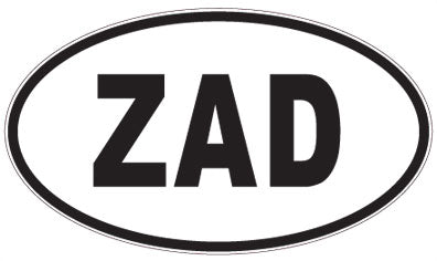 ZAD - 3 Letter Initials Oval Sticker