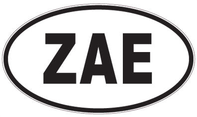 ZAE - 3 Letter Initials Oval Magnet