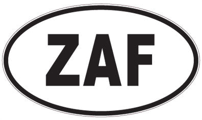 ZAF - 3 Letter Initials Oval Magnet