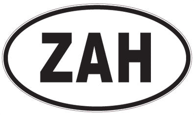 ZAH - 3 Letter Initials Oval Magnet