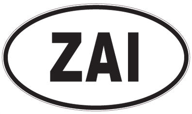 ZAI - 3 Letter Initials Oval Sticker