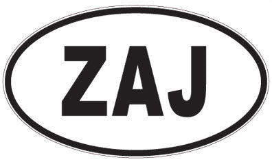ZAJ - 3 Letter Initials Oval Magnet