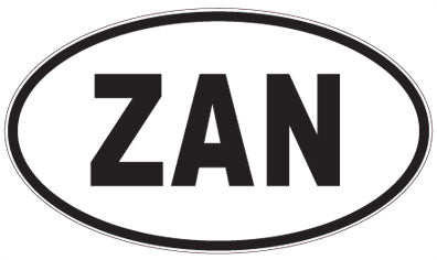 ZAN - 3 Letter Initials Oval Magnet