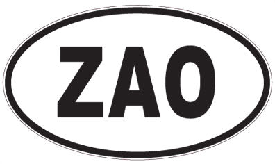 ZAO - 3 Letter Initials Oval Sticker