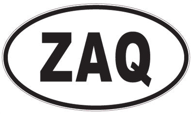 ZAQ - 3 Letter Initials Oval Sticker