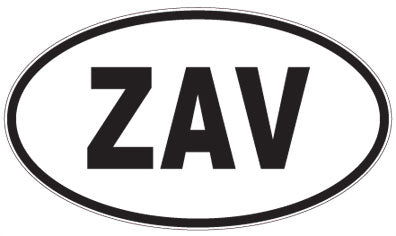 ZAV - 3 Letter Initials Oval Sticker