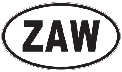 ZAW - 3 Letter Initials Oval Sticker
