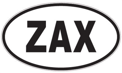 ZAX - 3 Letter Initials Oval Sticker