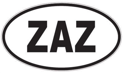 ZAZ - 3 Letter Initials Oval Magnet