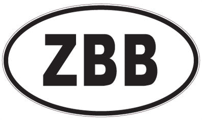 ZBB - 3 Letter Initials Oval Sticker