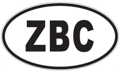 ZBC - 3 Letter Initials Oval Sticker