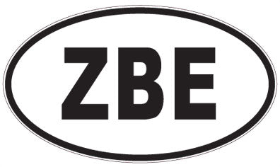 ZBE - 3 Letter Initials Oval Sticker