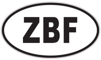 ZBF - 3 Letter Initials Oval Magnet