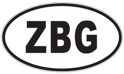 ZBG - 3 Letter Initials Oval Sticker