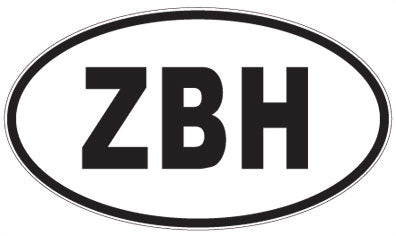 ZBH - 3 Letter Initials Oval Sticker