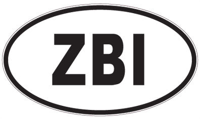 ZBI - 3 Letter Initials Oval Magnet