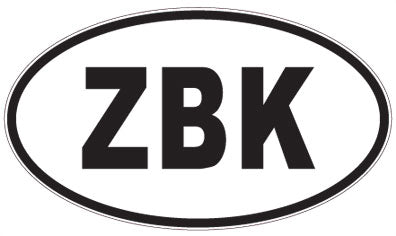 ZBK - 3 Letter Initials Oval Magnet
