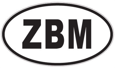 ZBM - 3 Letter Initials Oval Magnet