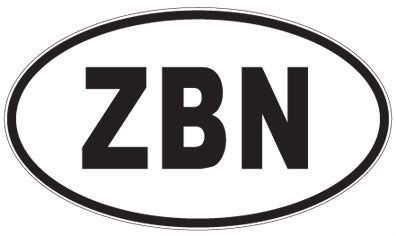 ZBN - 3 Letter Initials Oval Sticker
