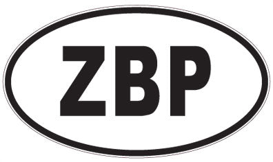 ZBP - 3 Letter Initials Oval Magnet