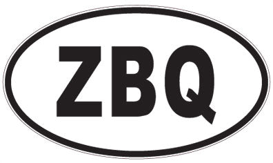 ZBQ - 3 Letter Initials Oval Magnet