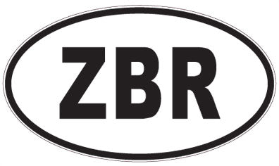 ZBR - 3 Letter Initials Oval Sticker