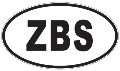 ZBS - 3 Letter Initials Oval Magnet
