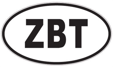 ZBT - 3 Letter Initials Oval Sticker